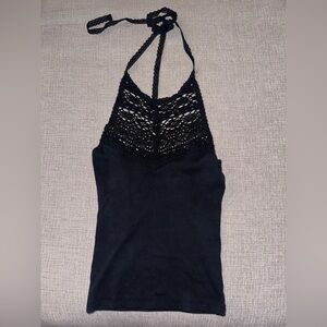 Free People One Crochet Halter Tank Top